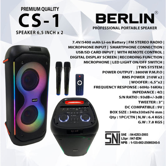 CS-1 SPEAKER 6,5 INCH x 2 PORTABLE