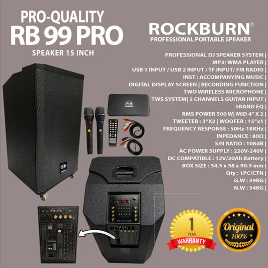 Rockbrun RB 99 Pro 15 Inch Speaker